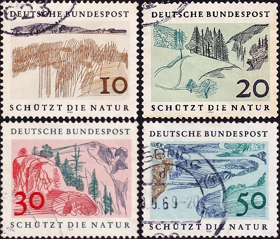 Германия 1969 год . Европейский год охраны природы , полная серия . Каталог 1,80 €.